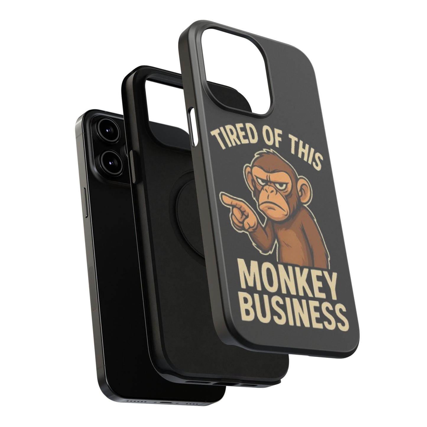 Humorous Monkey Business Phone Case - Impact-Resistant Cover for Fun-Loving Individuals