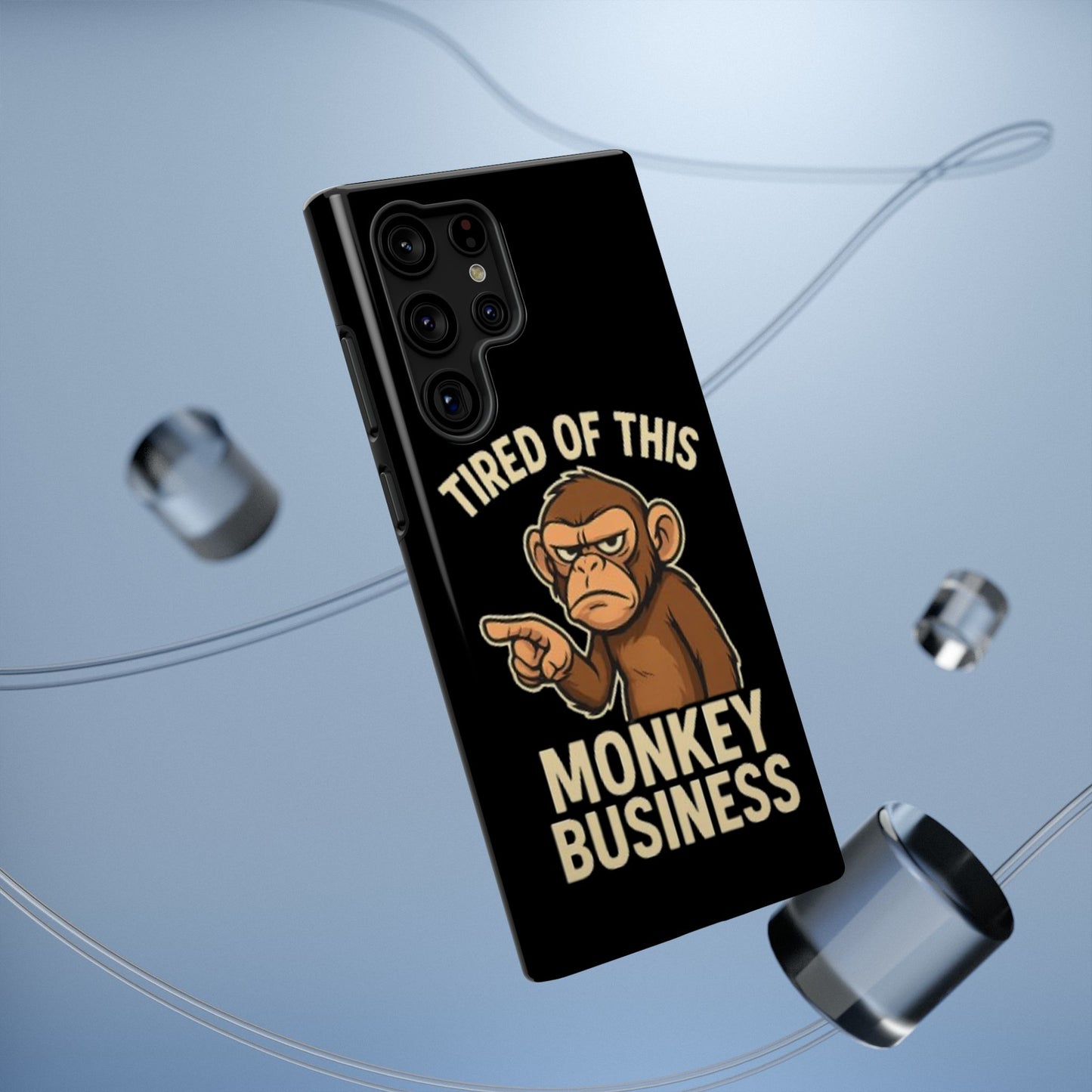 Humorous Monkey Business Phone Case - Impact-Resistant Cover for Fun-Loving Individuals