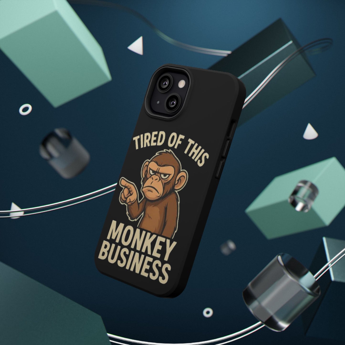 Humorous Monkey Business Phone Case - Impact-Resistant Cover for Fun-Loving Individuals