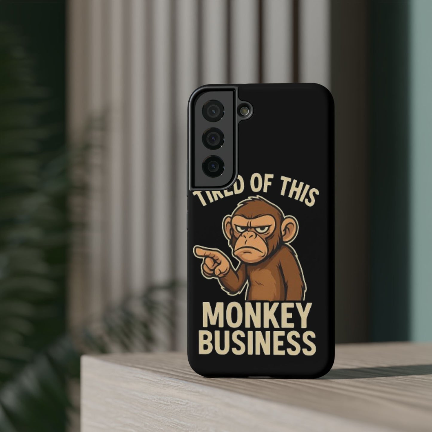 Humorous Monkey Business Phone Case - Impact-Resistant Cover for Fun-Loving Individuals