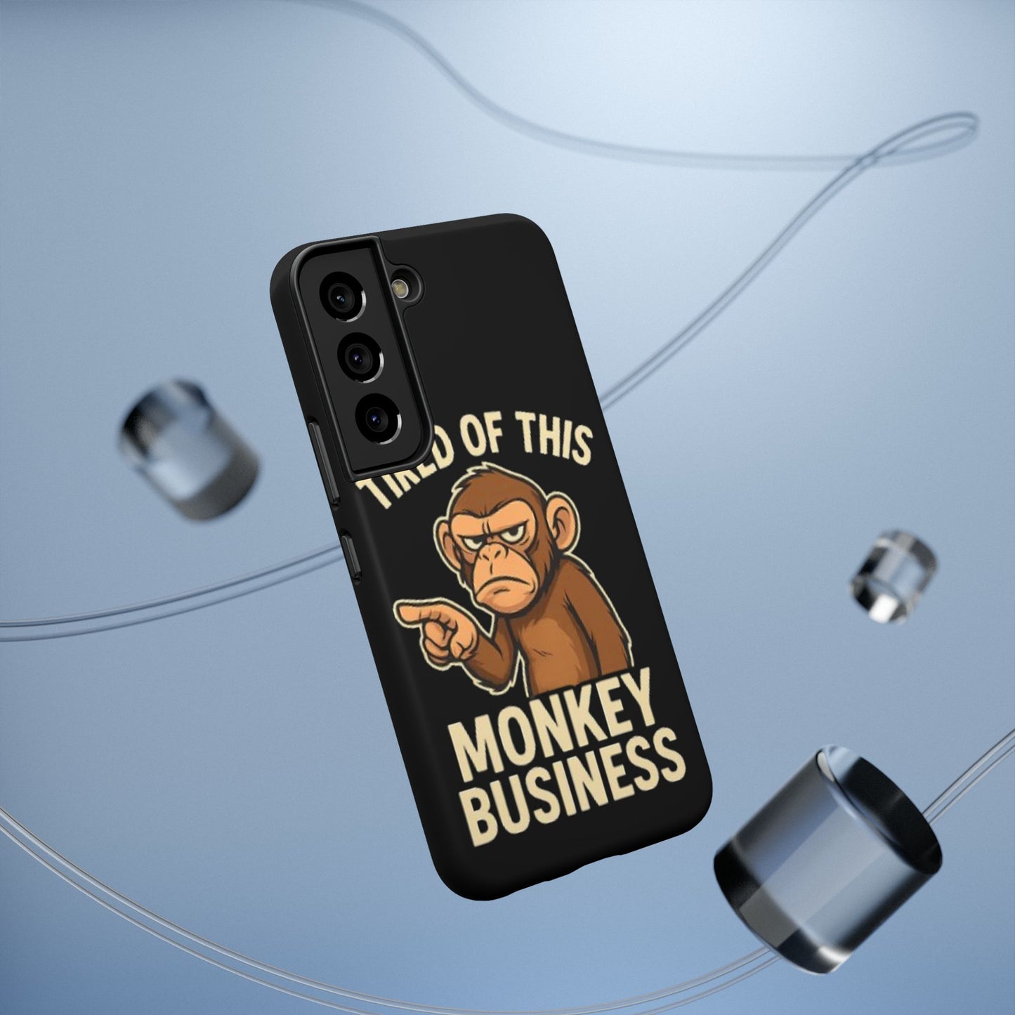 Humorous Monkey Business Phone Case - Impact-Resistant Cover for Fun-Loving Individuals