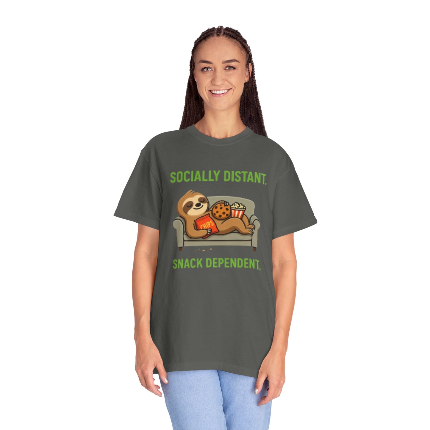 Socially Distant Snack Dependent T-Shirt for Sloth Lovers