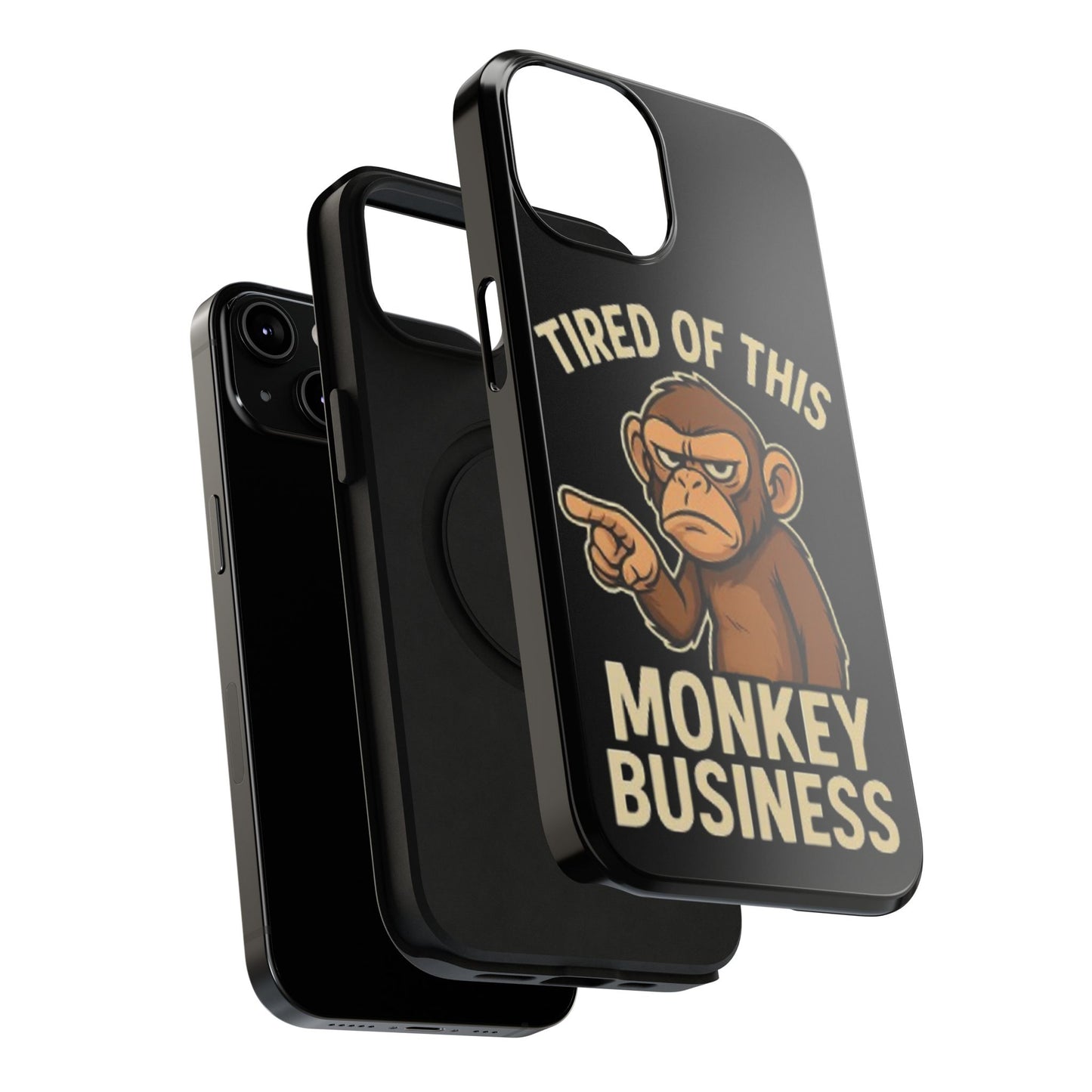 Humorous Monkey Business Phone Case - Impact-Resistant Cover for Fun-Loving Individuals