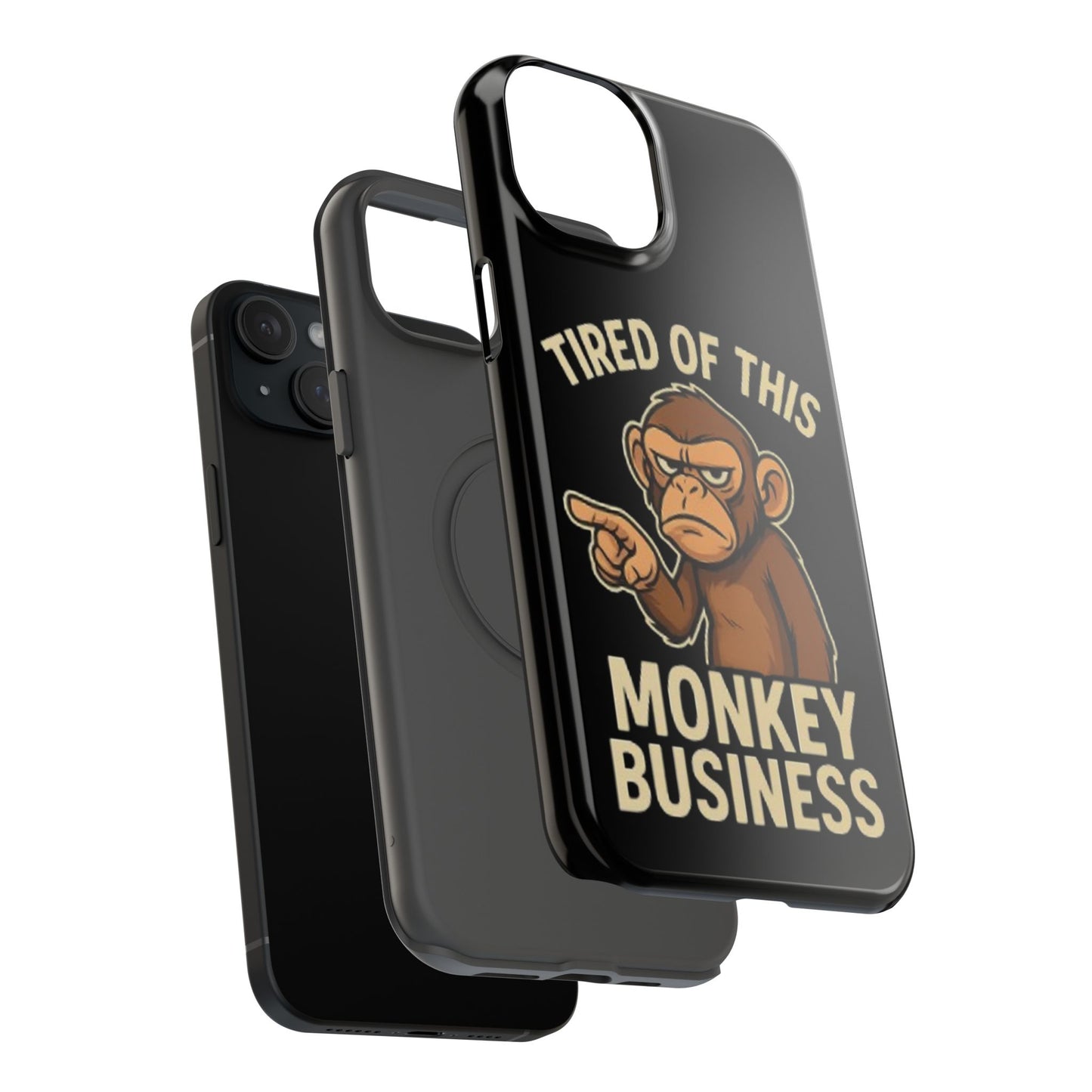 Humorous Monkey Business Phone Case - Impact-Resistant Cover for Fun-Loving Individuals