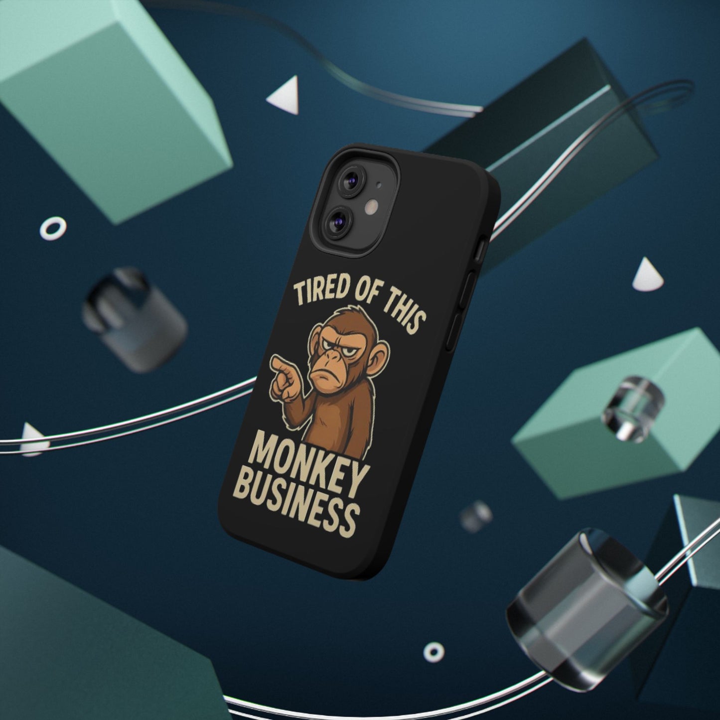 Humorous Monkey Business Phone Case - Impact-Resistant Cover for Fun-Loving Individuals