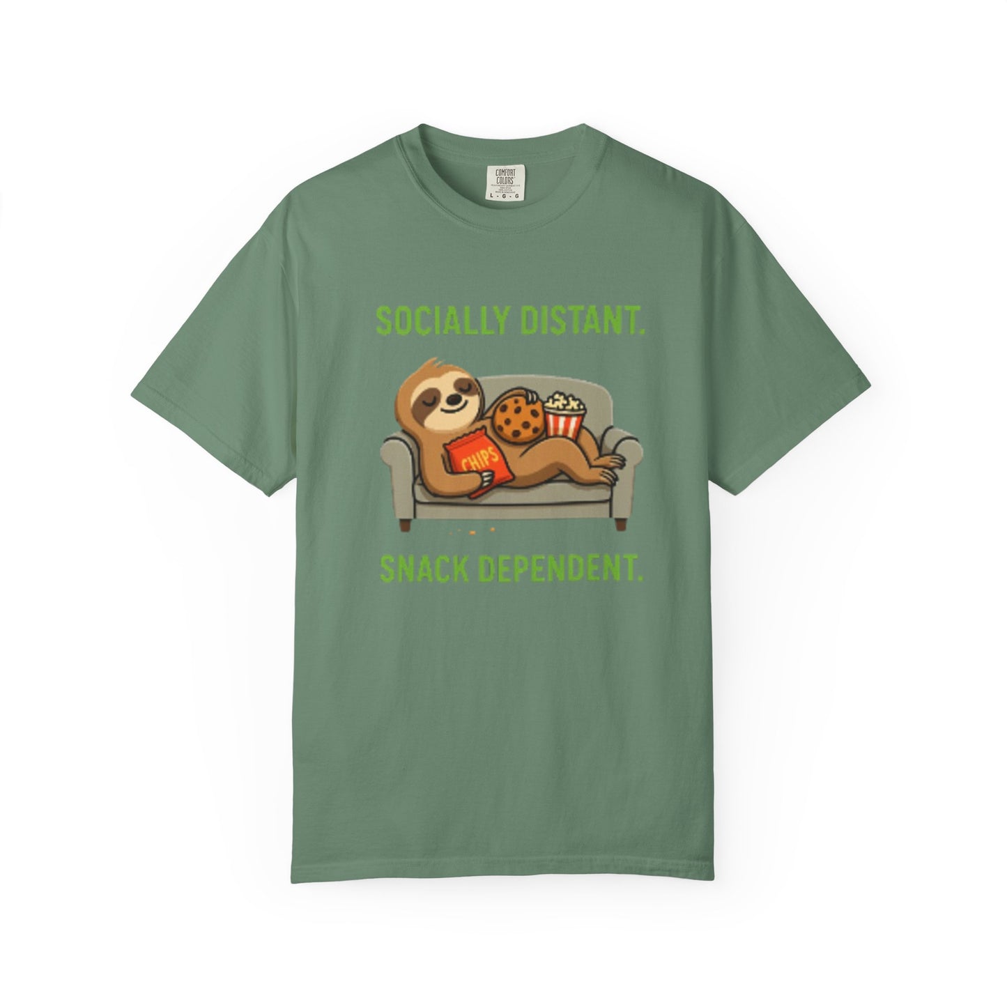 Socially Distant Snack Dependent T-Shirt for Sloth Lovers
