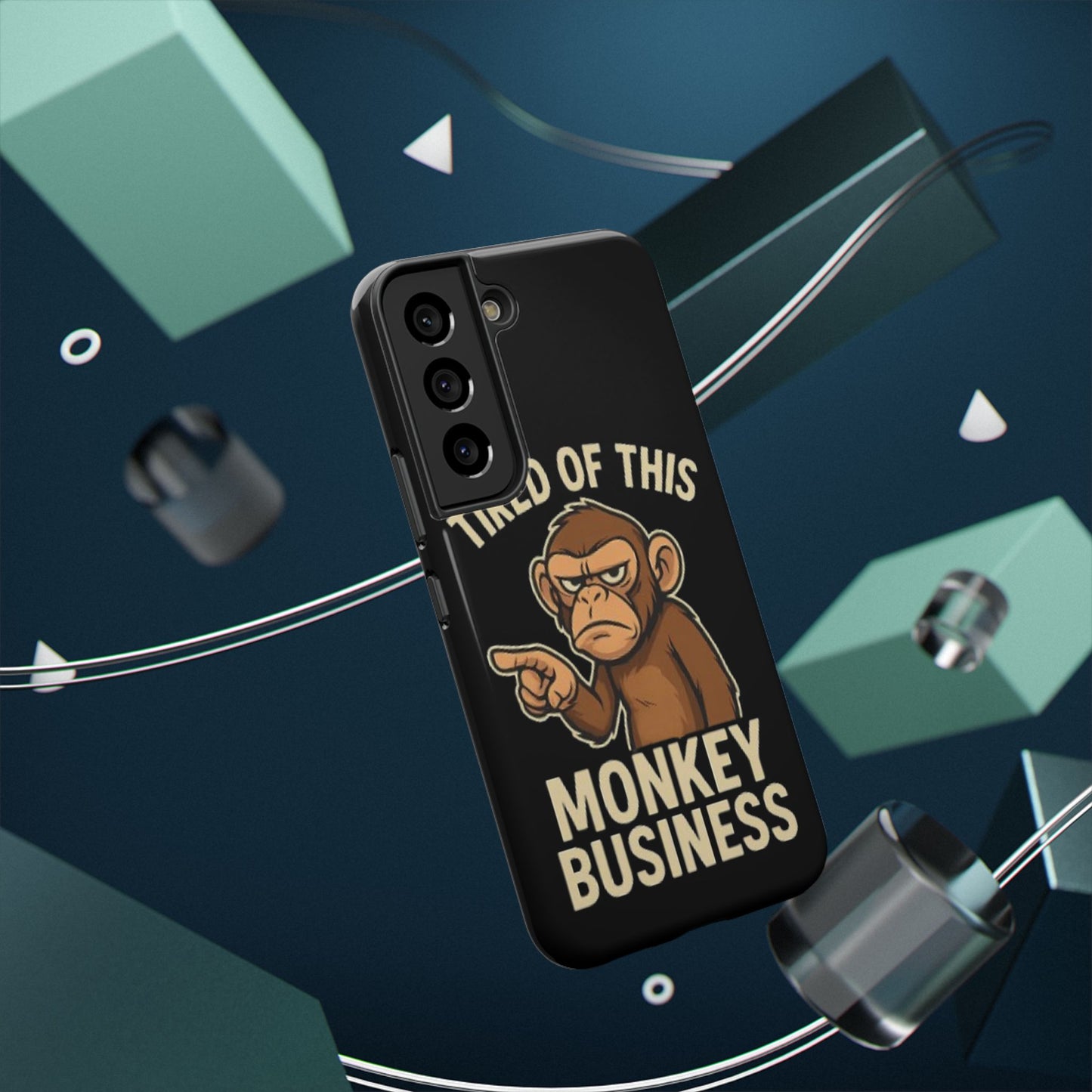 Humorous Monkey Business Phone Case - Impact-Resistant Cover for Fun-Loving Individuals
