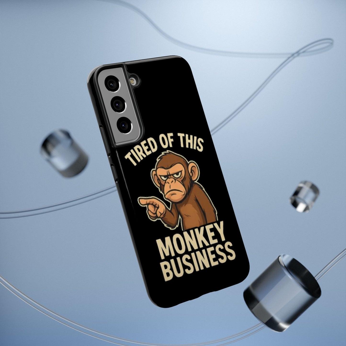 Humorous Monkey Business Phone Case - Impact-Resistant Cover for Fun-Loving Individuals
