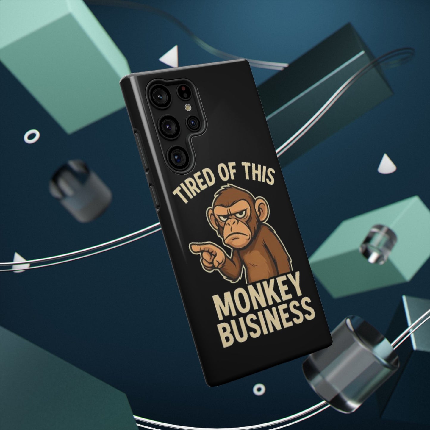 Humorous Monkey Business Phone Case - Impact-Resistant Cover for Fun-Loving Individuals