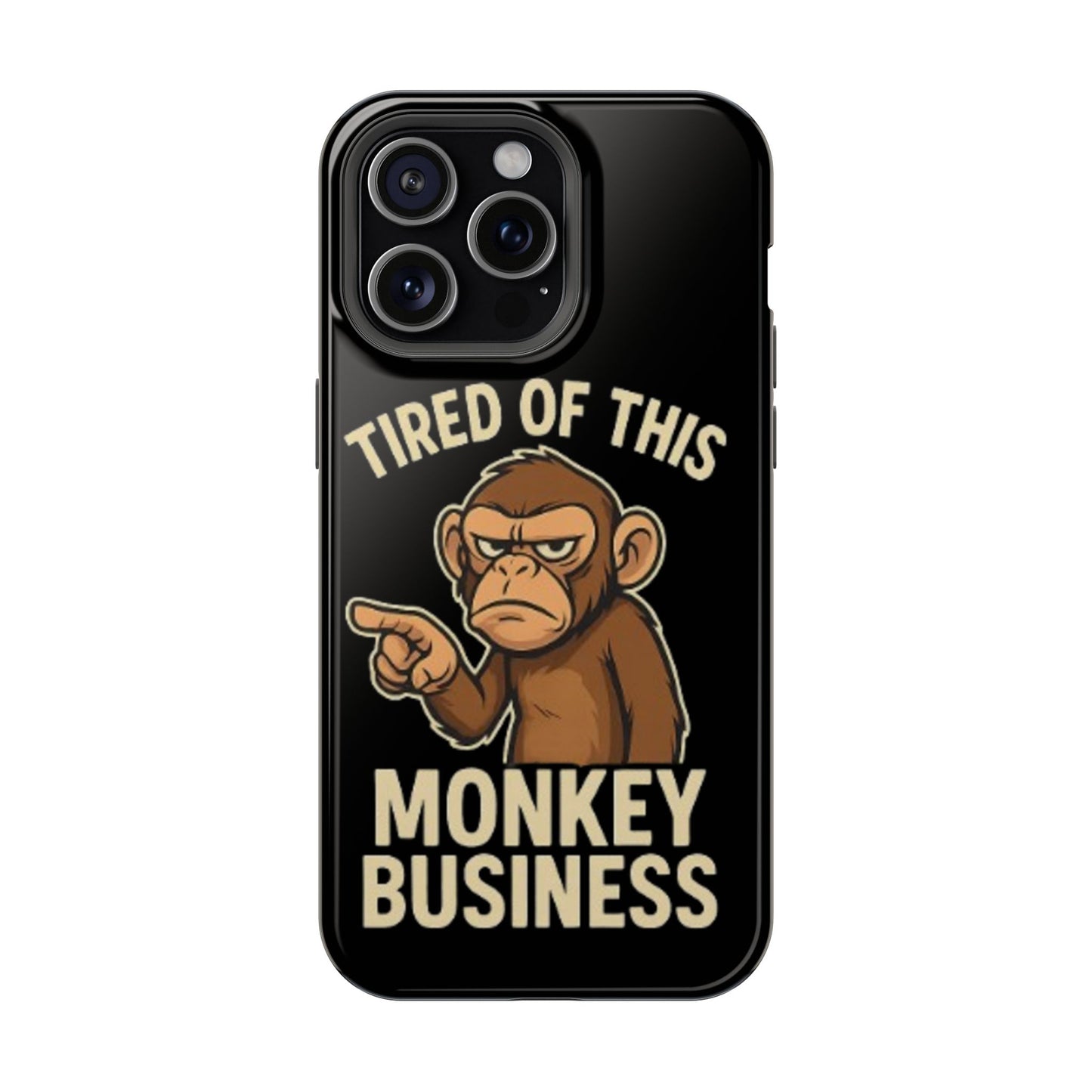 Humorous Monkey Business Phone Case - Impact-Resistant Cover for Fun-Loving Individuals