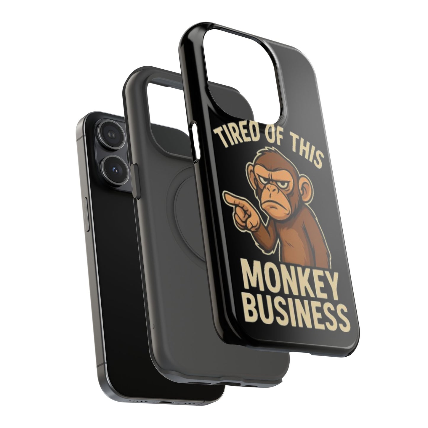 Humorous Monkey Business Phone Case - Impact-Resistant Cover for Fun-Loving Individuals
