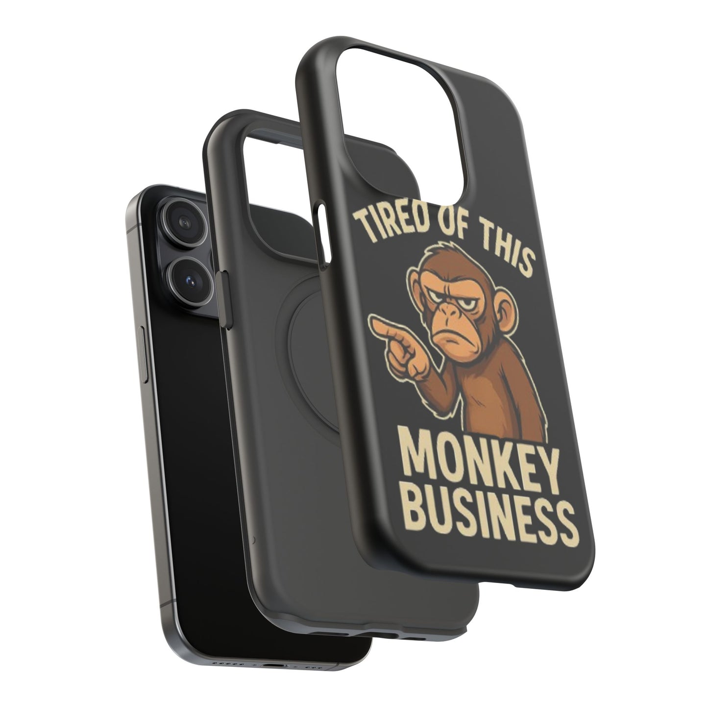 Humorous Monkey Business Phone Case - Impact-Resistant Cover for Fun-Loving Individuals