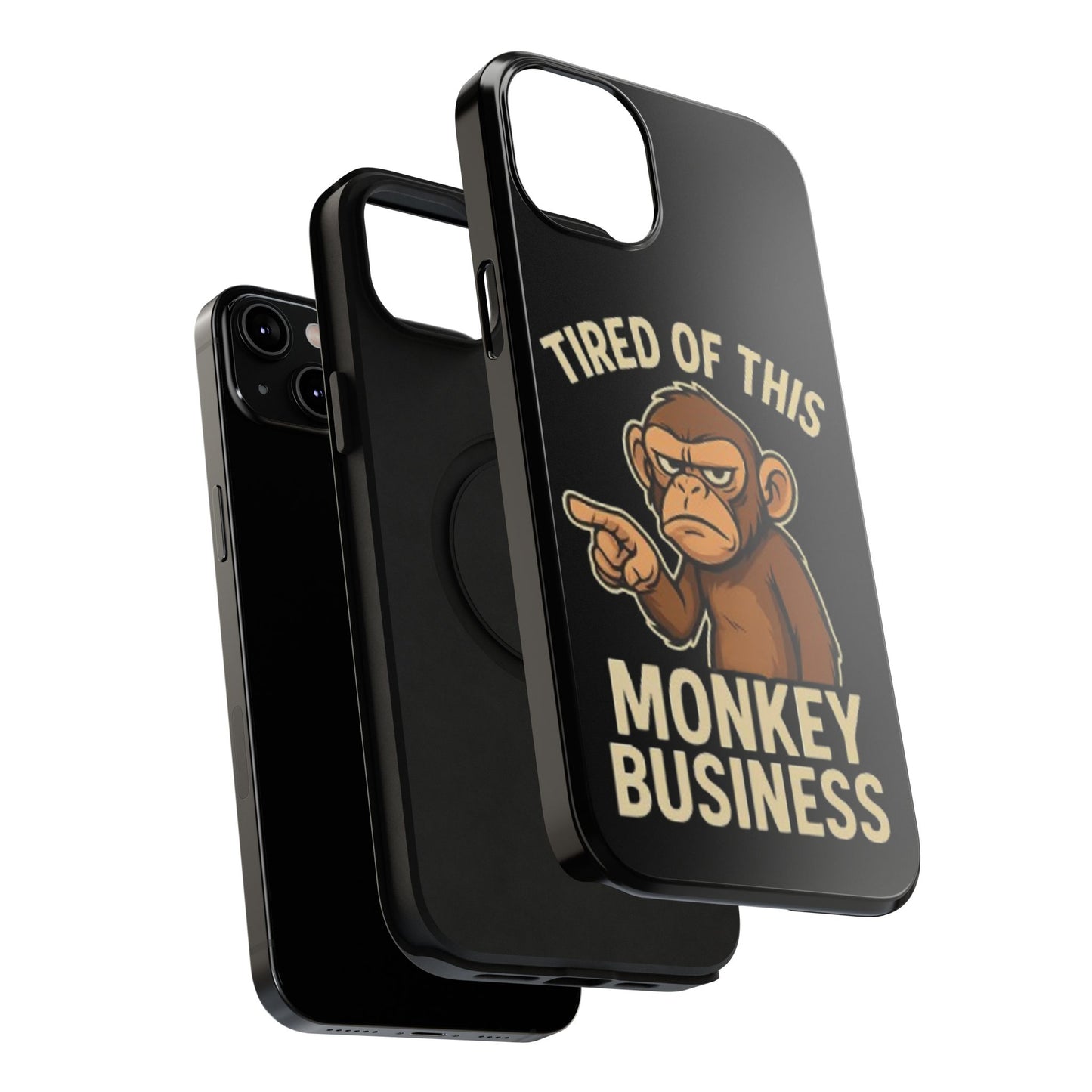 Humorous Monkey Business Phone Case - Impact-Resistant Cover for Fun-Loving Individuals