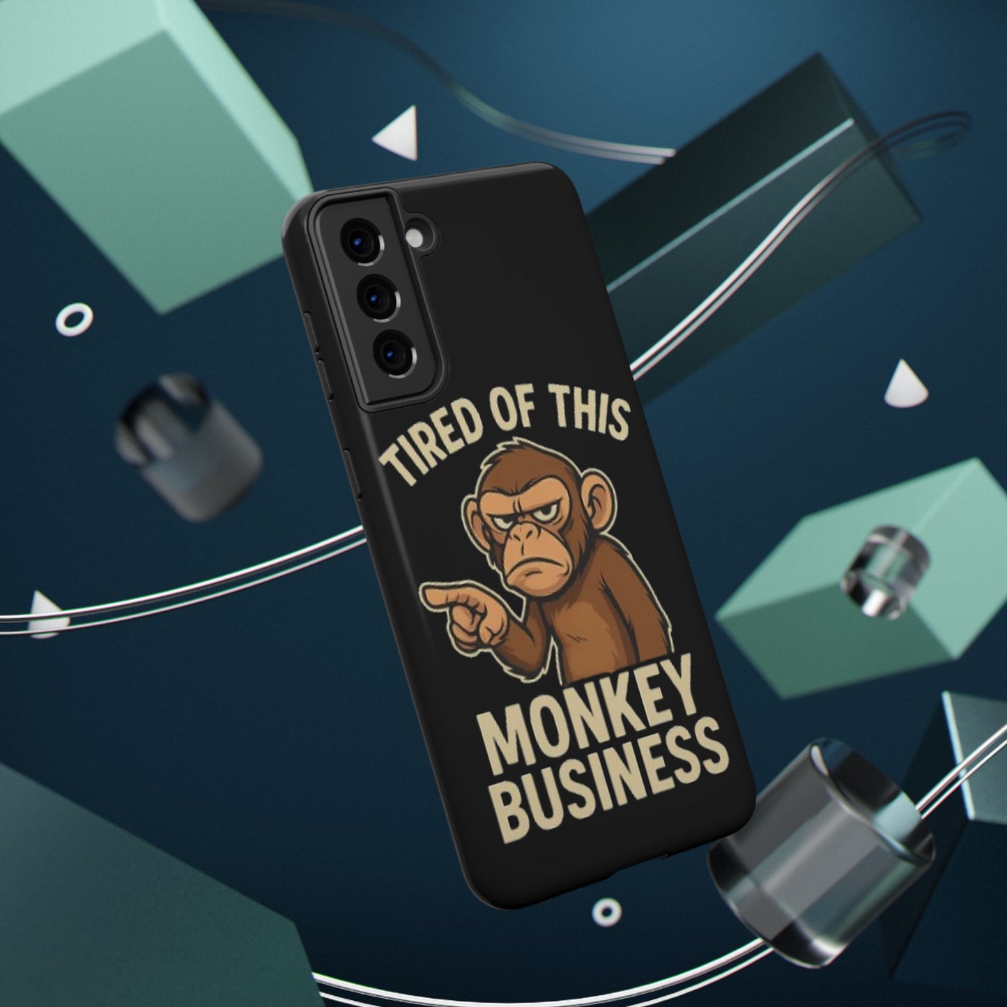 Humorous Monkey Business Phone Case - Impact-Resistant Cover for Fun-Loving Individuals