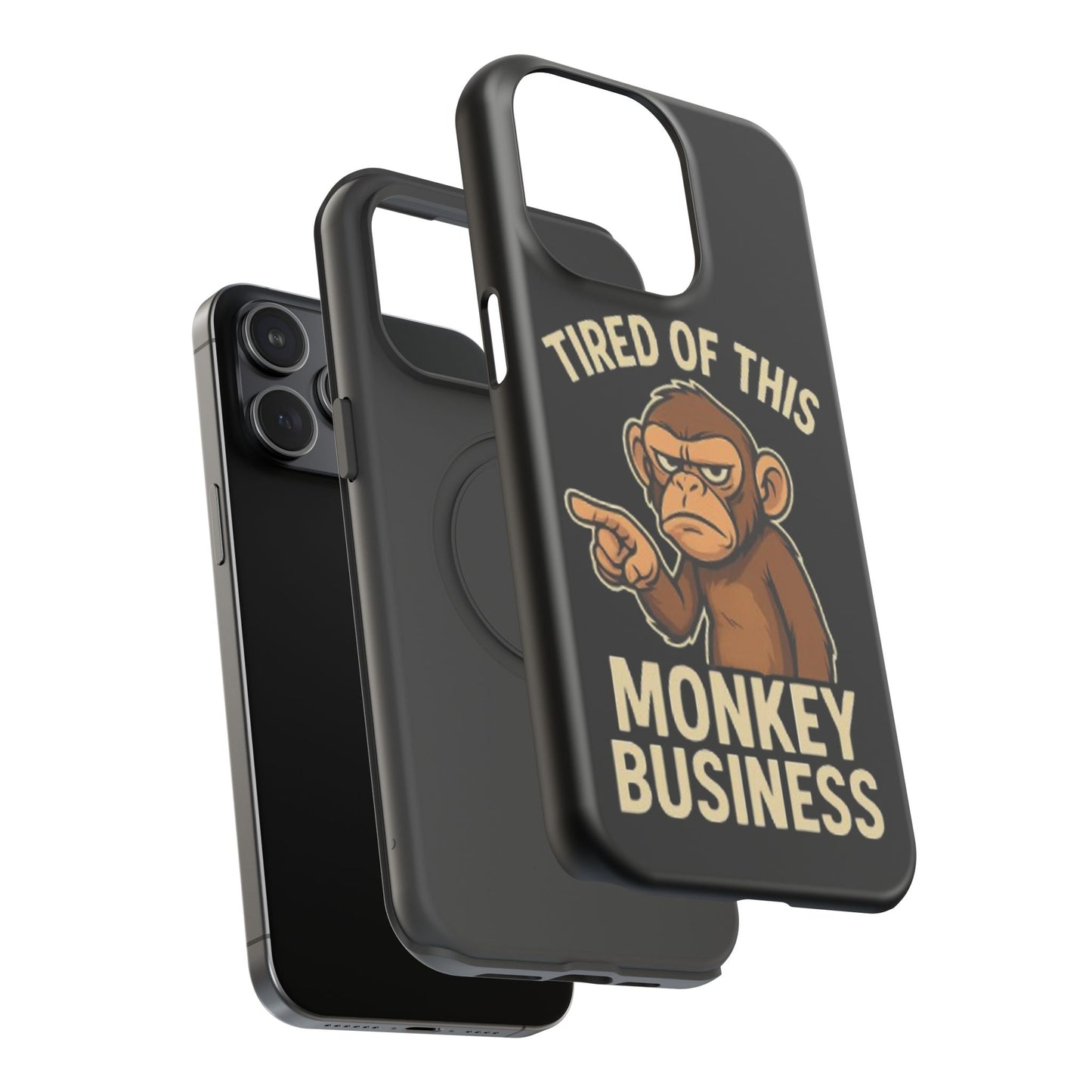 Humorous Monkey Business Phone Case - Impact-Resistant Cover for Fun-Loving Individuals