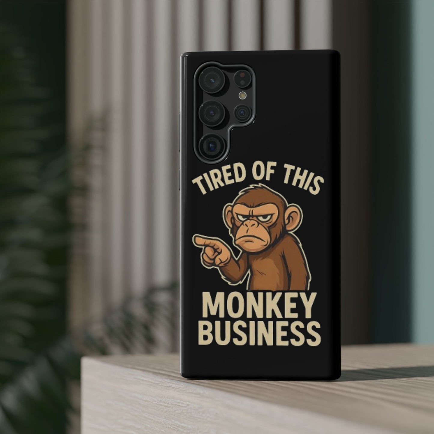 Humorous Monkey Business Phone Case - Impact-Resistant Cover for Fun-Loving Individuals