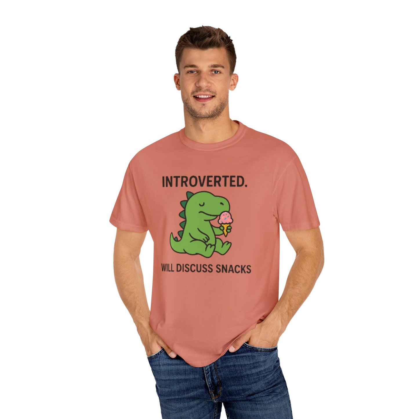 Introverted Dinosaur T-Shirt - Funny Snack Lover Gift