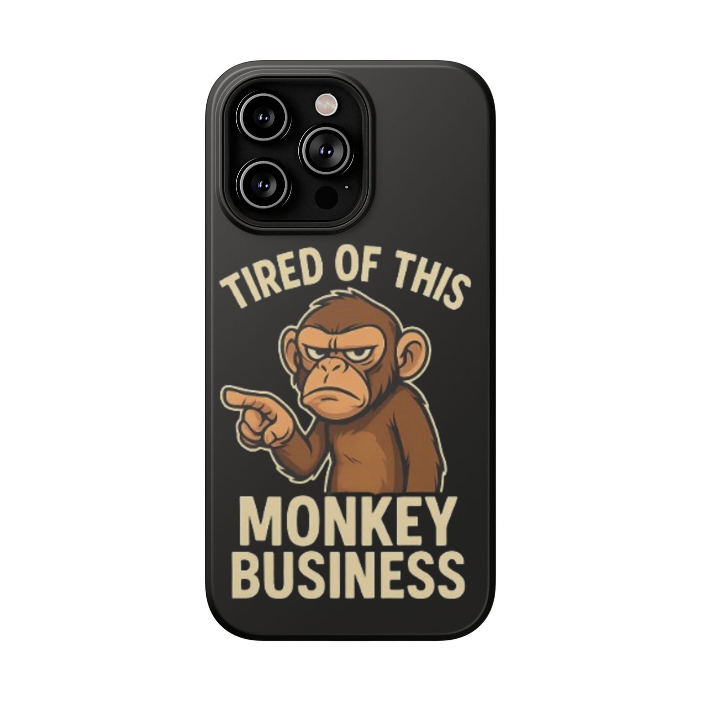 Humorous Monkey Business Phone Case - Impact-Resistant Cover for Fun-Loving Individuals