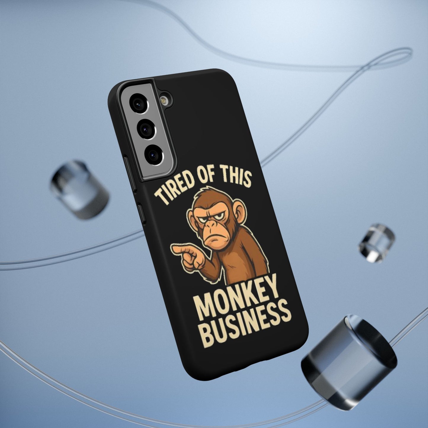 Humorous Monkey Business Phone Case - Impact-Resistant Cover for Fun-Loving Individuals