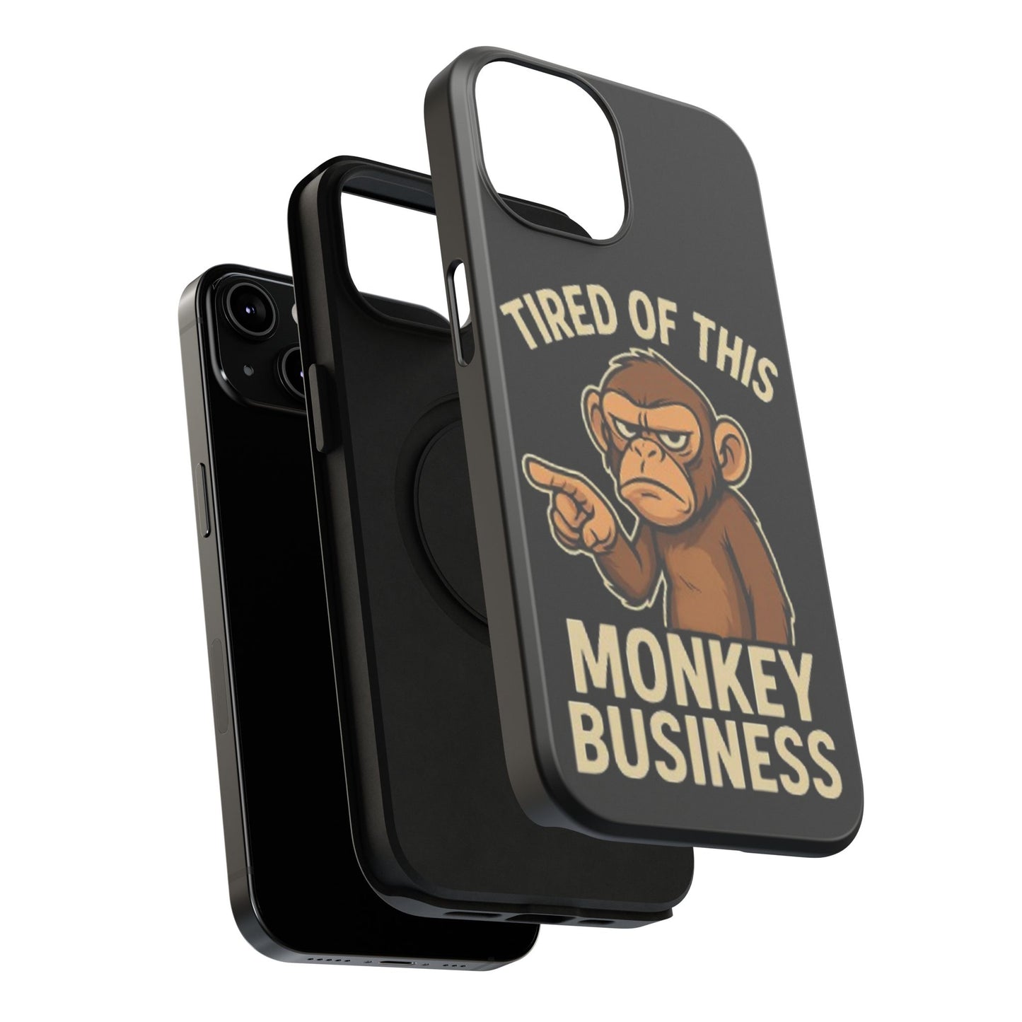 Humorous Monkey Business Phone Case - Impact-Resistant Cover for Fun-Loving Individuals