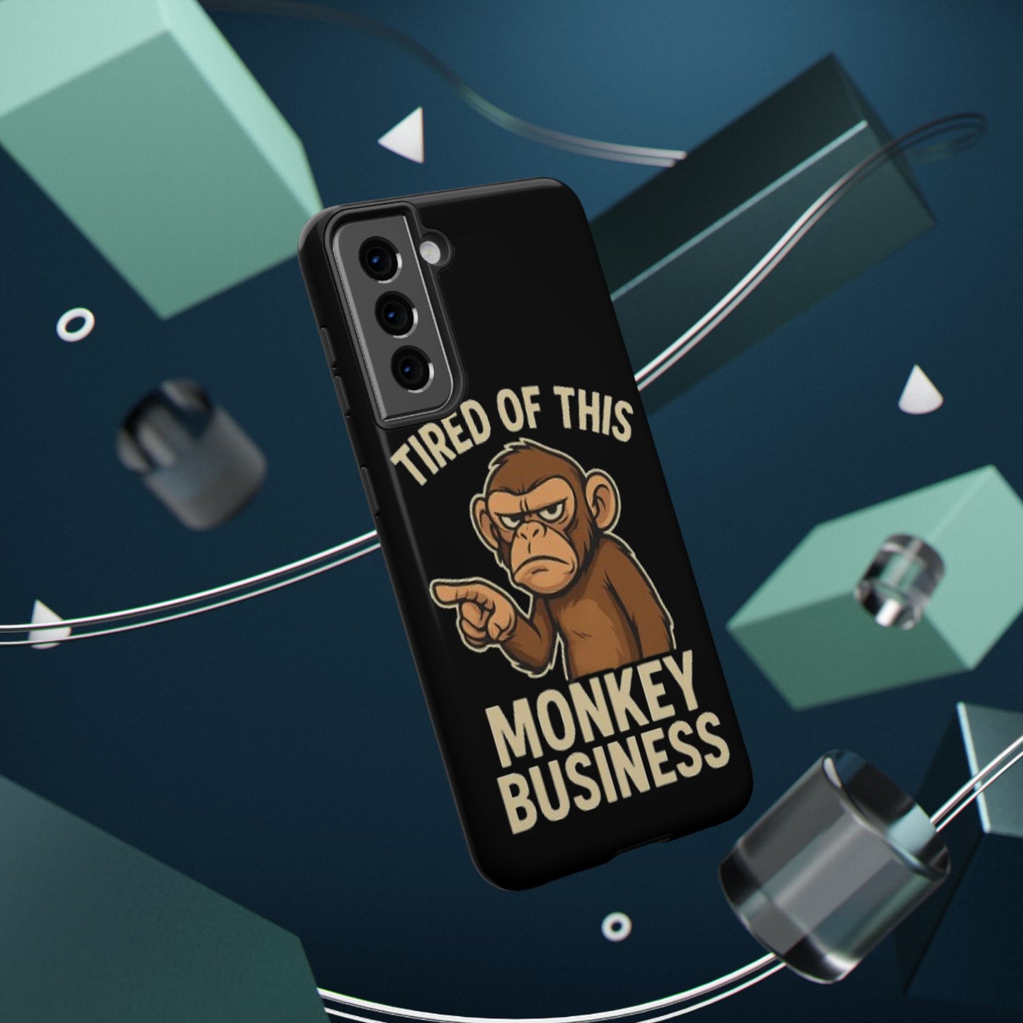 Humorous Monkey Business Phone Case - Impact-Resistant Cover for Fun-Loving Individuals