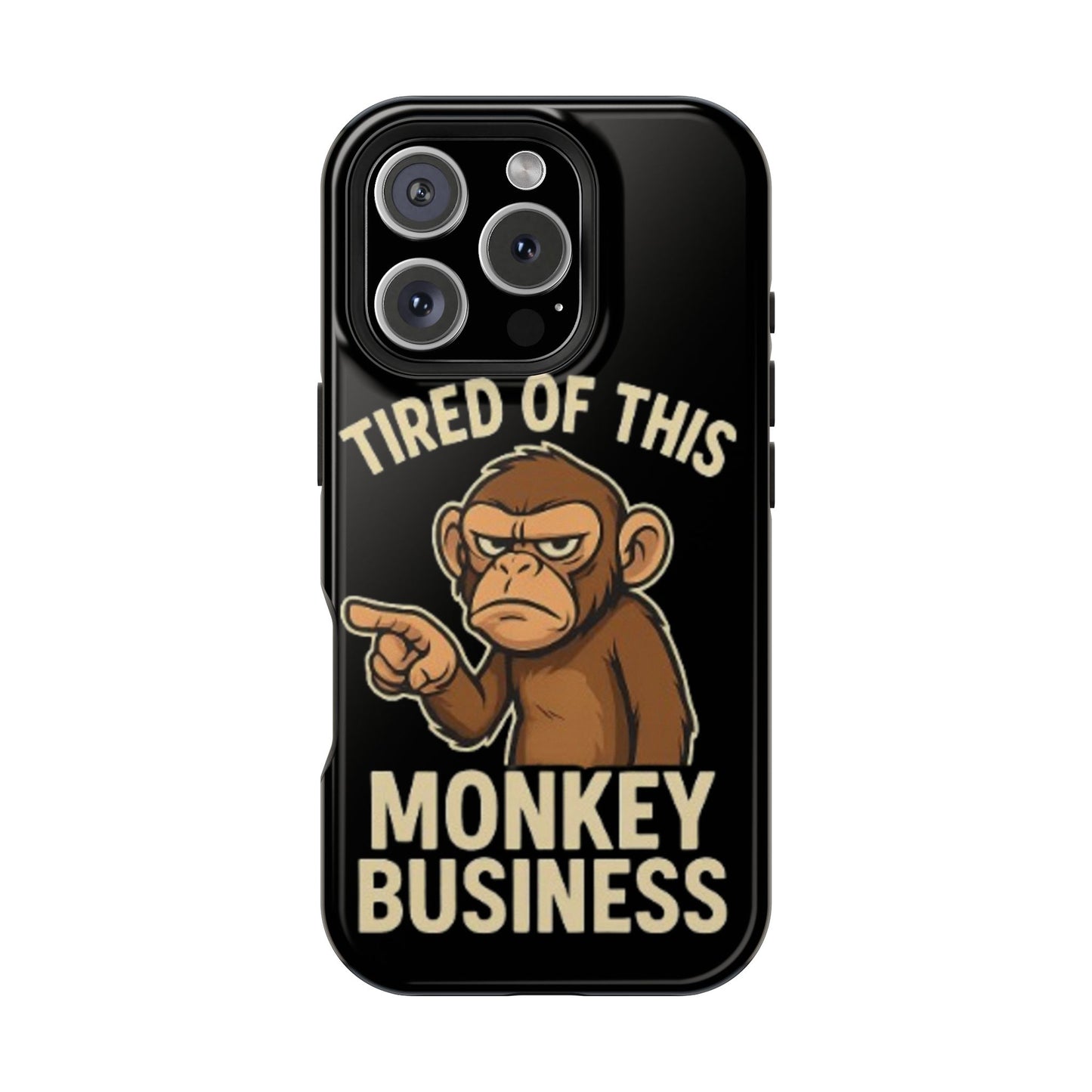 Humorous Monkey Business Phone Case - Impact-Resistant Cover for Fun-Loving Individuals