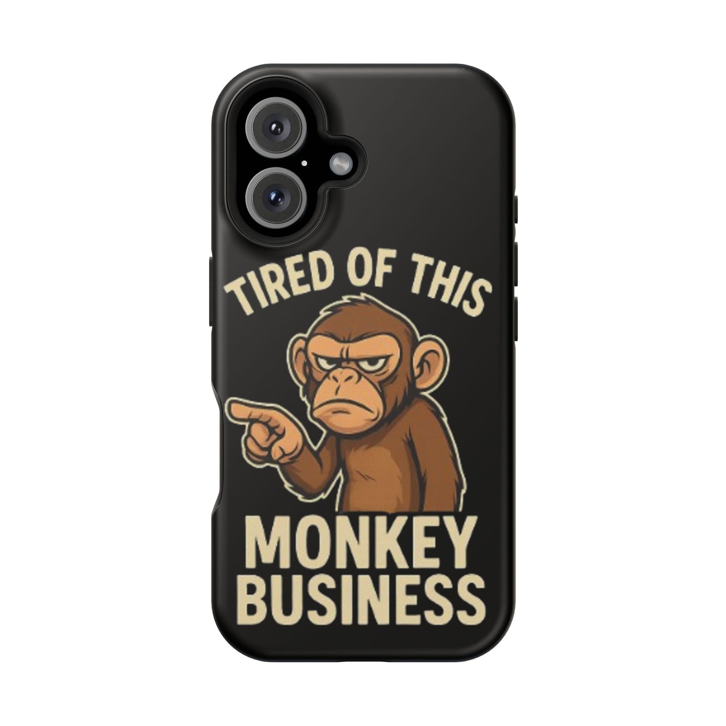 Humorous Monkey Business Phone Case - Impact-Resistant Cover for Fun-Loving Individuals