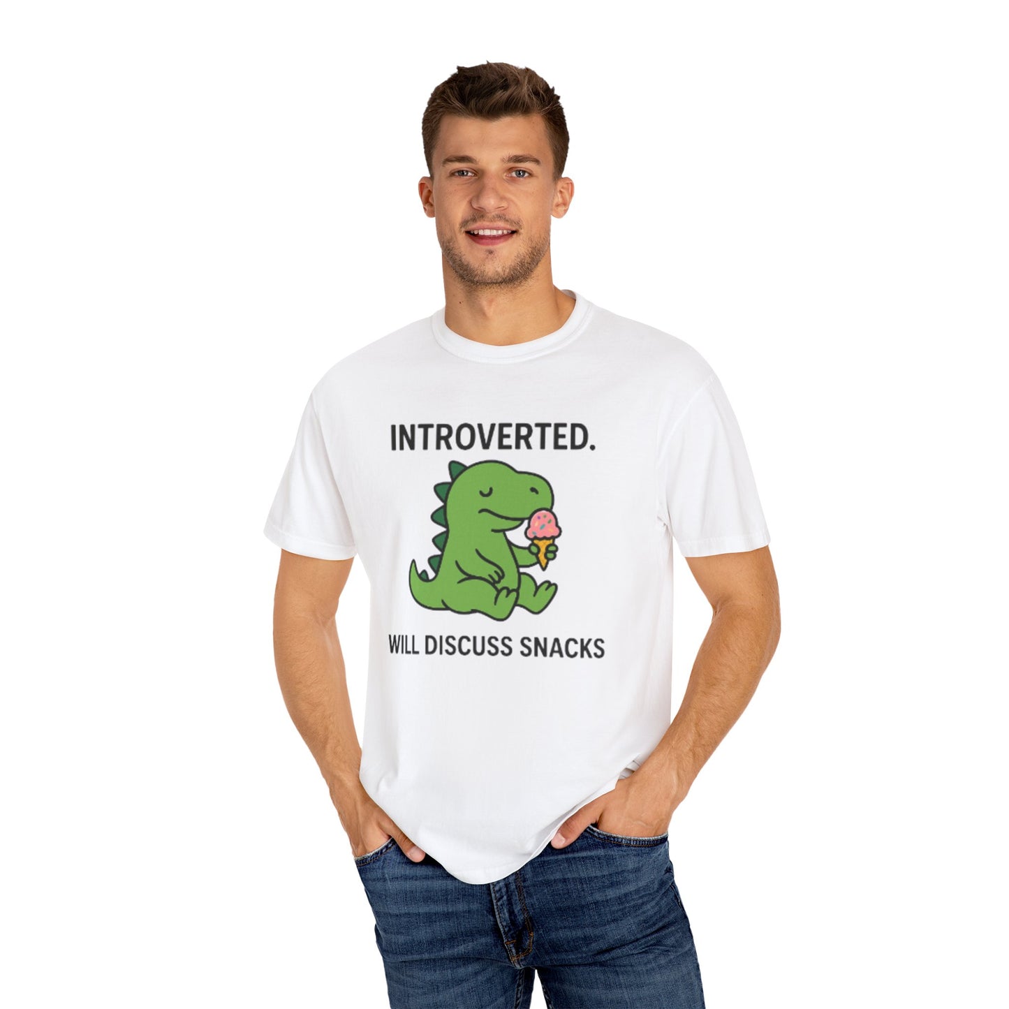 Introverted Dinosaur T-Shirt - Funny Snack Lover Gift