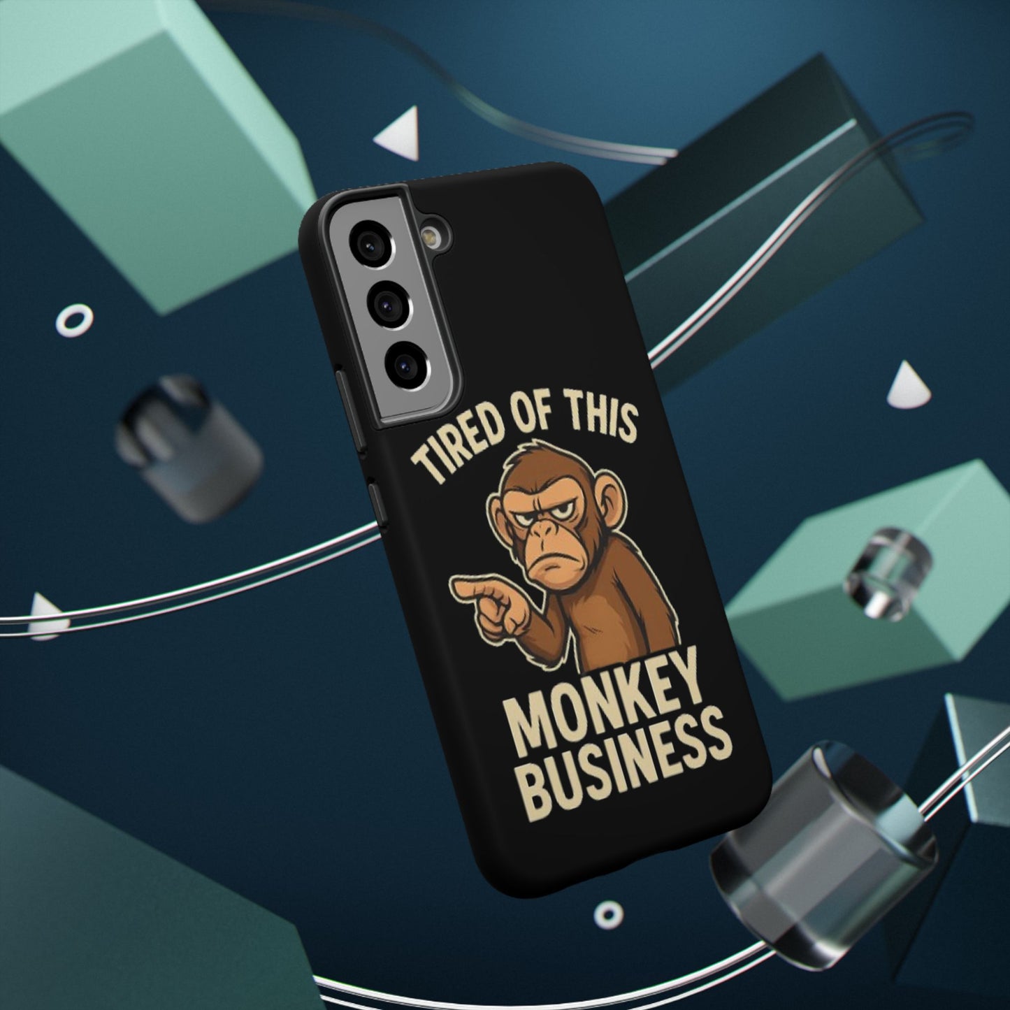 Humorous Monkey Business Phone Case - Impact-Resistant Cover for Fun-Loving Individuals