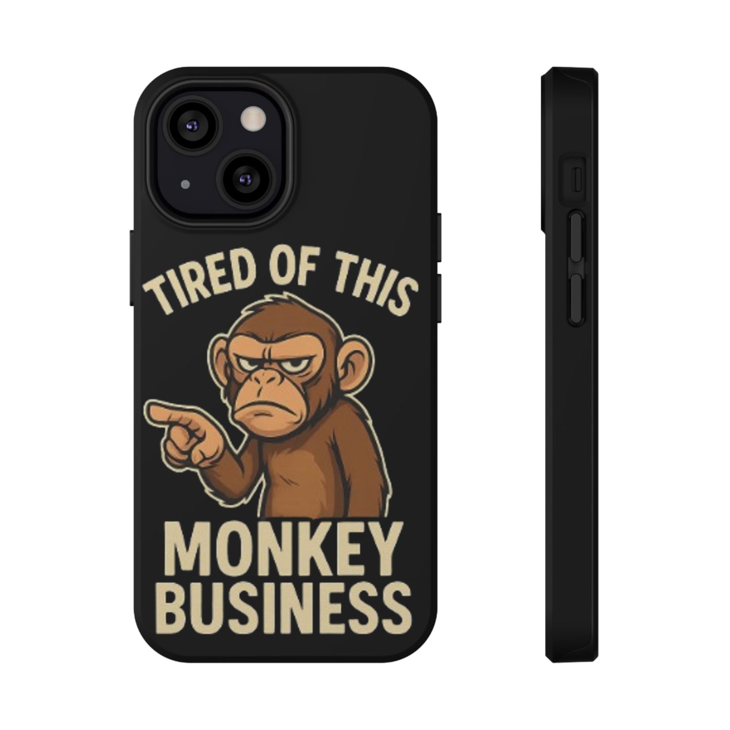 Humorous Monkey Business Phone Case - Impact-Resistant Cover for Fun-Loving Individuals