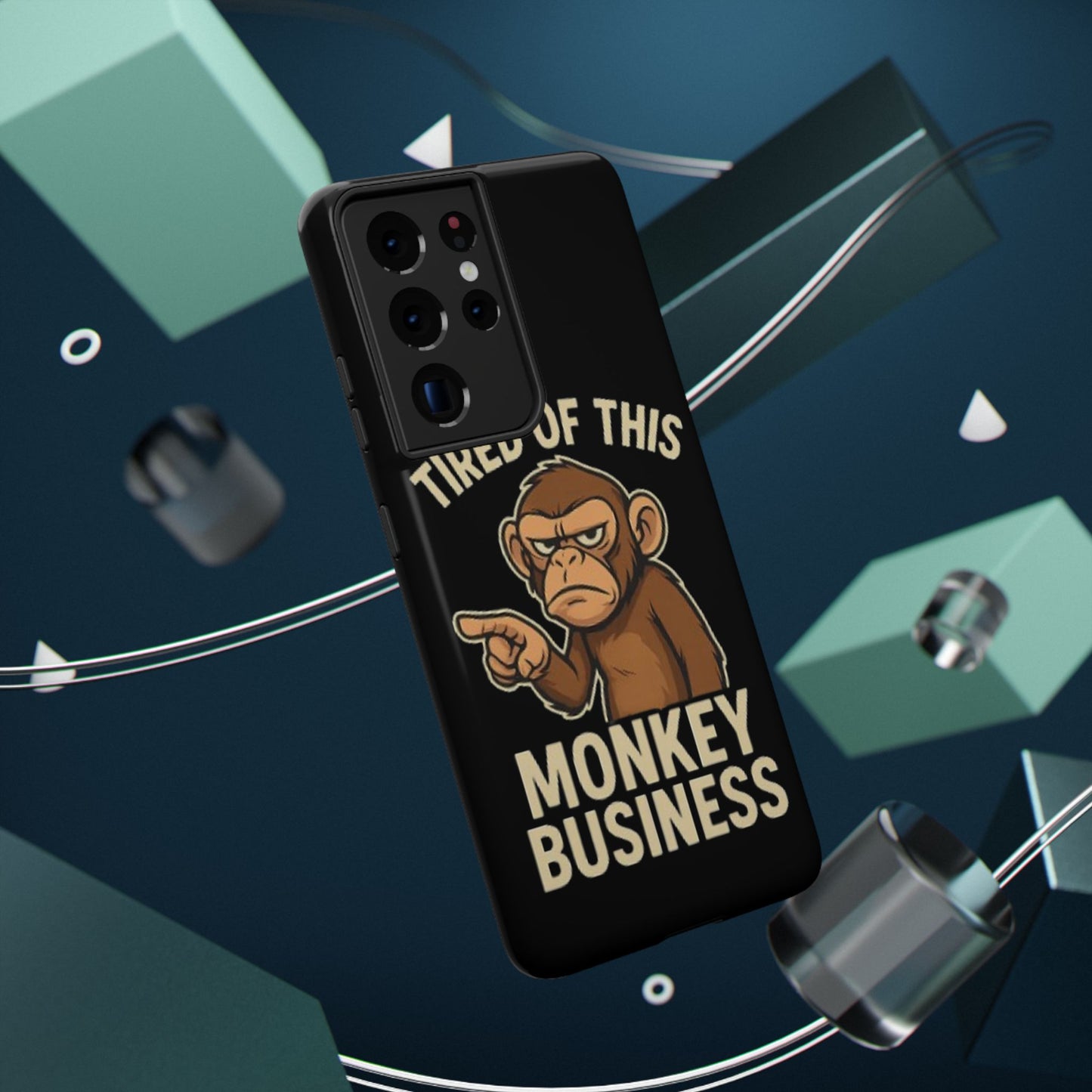 Humorous Monkey Business Phone Case - Impact-Resistant Cover for Fun-Loving Individuals
