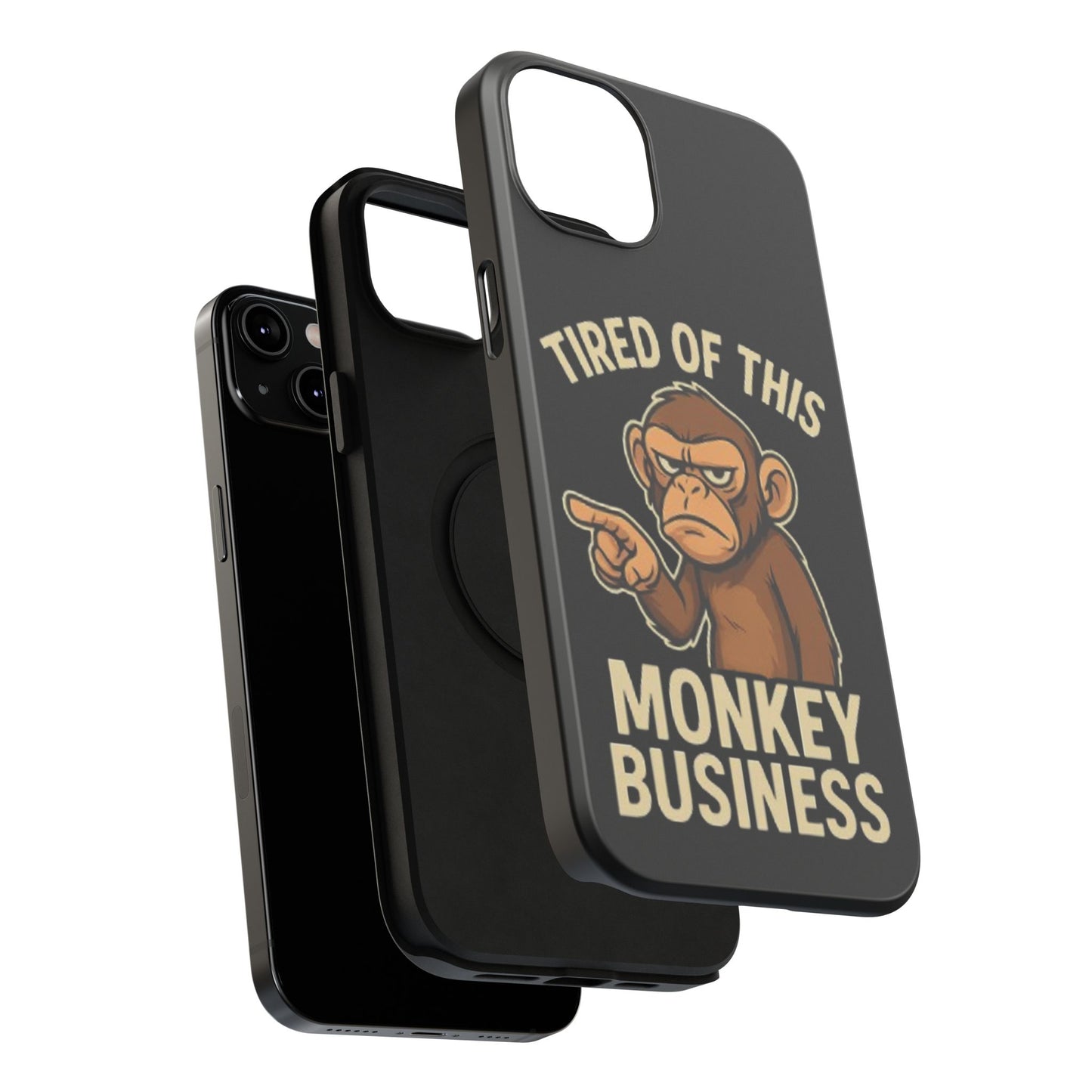 Humorous Monkey Business Phone Case - Impact-Resistant Cover for Fun-Loving Individuals