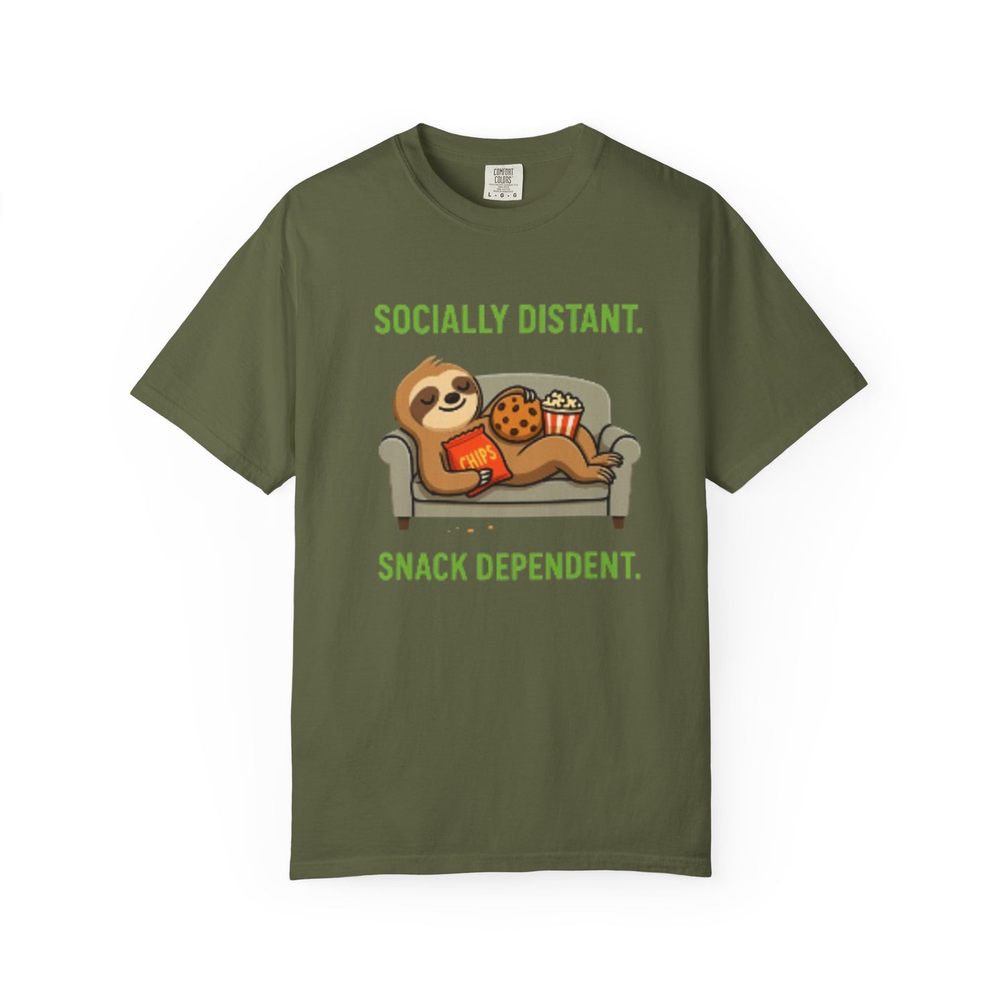 Socially Distant Snack Dependent T-Shirt for Sloth Lovers