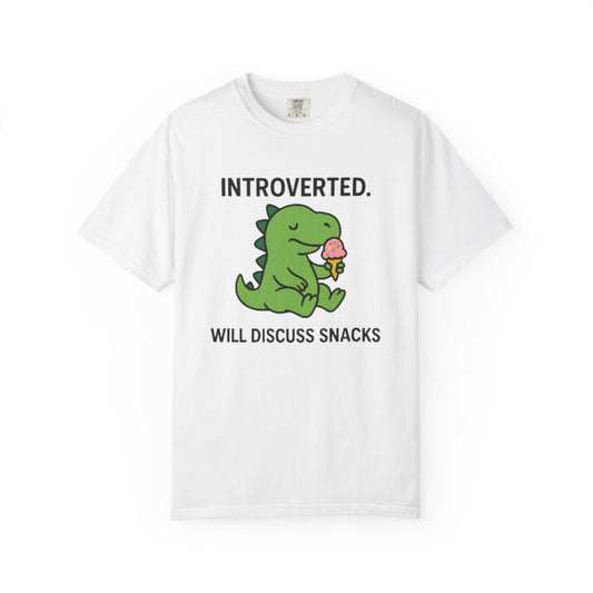 Introverted Dinosaur T-Shirt - Funny Snack Lover Gift