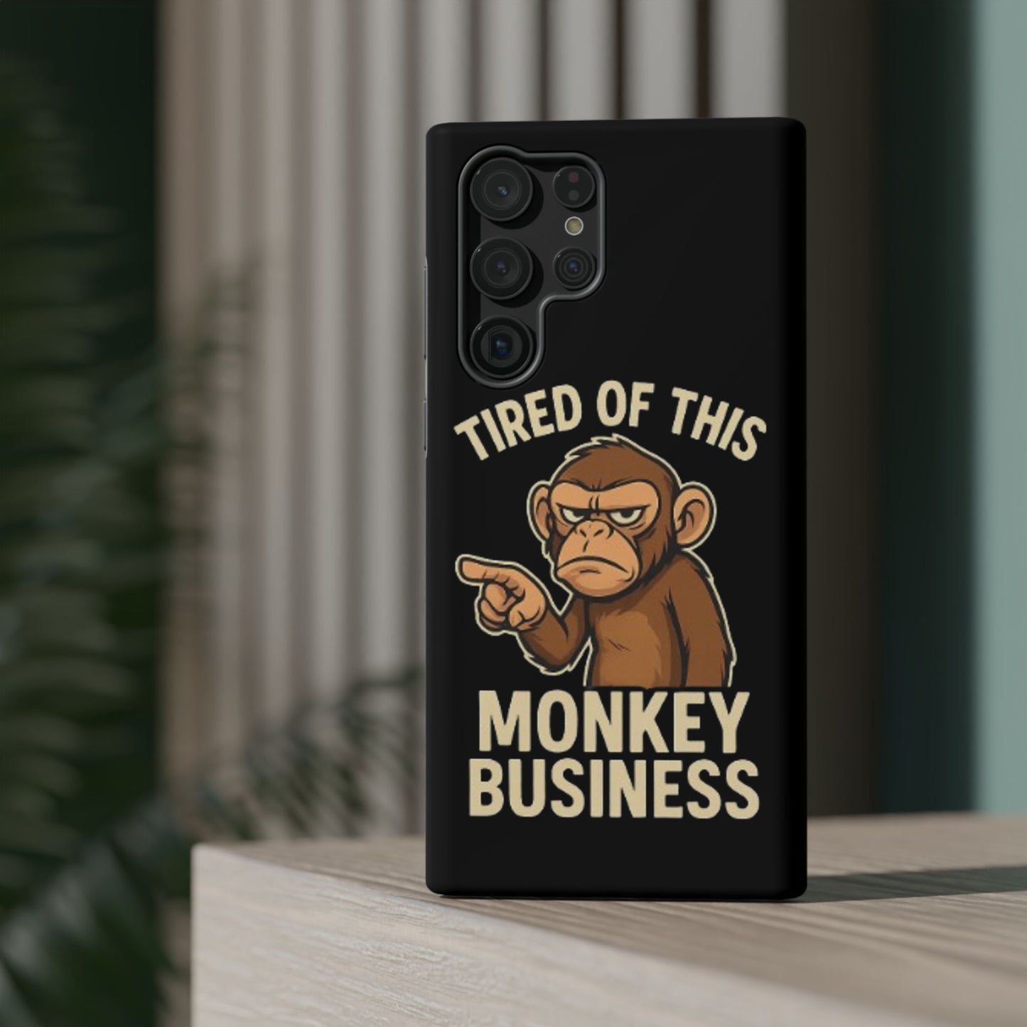 Humorous Monkey Business Phone Case - Impact-Resistant Cover for Fun-Loving Individuals