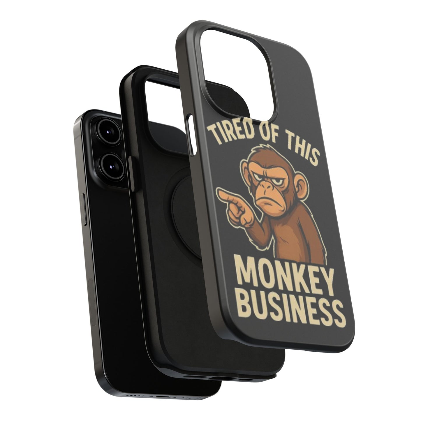 Humorous Monkey Business Phone Case - Impact-Resistant Cover for Fun-Loving Individuals