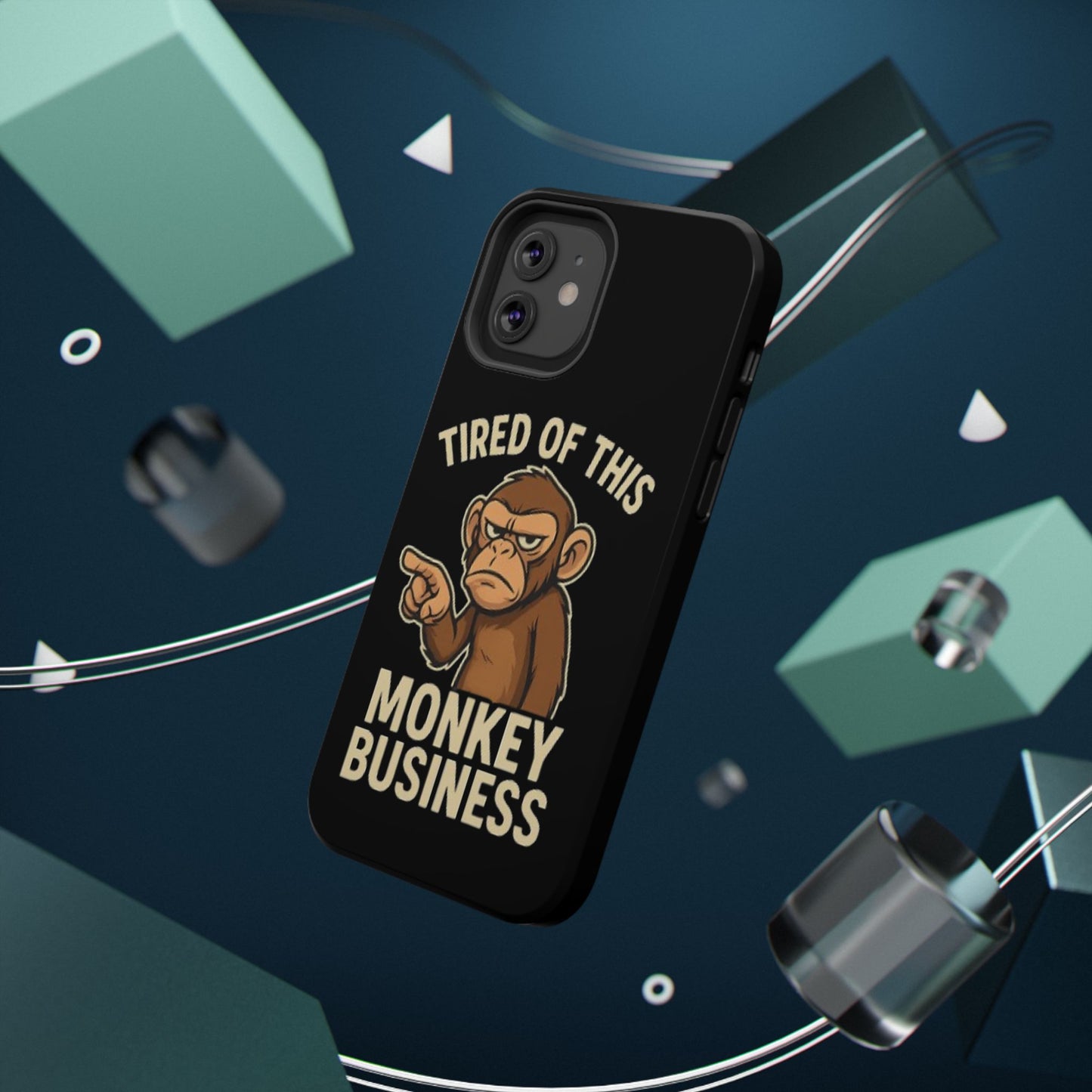 Humorous Monkey Business Phone Case - Impact-Resistant Cover for Fun-Loving Individuals