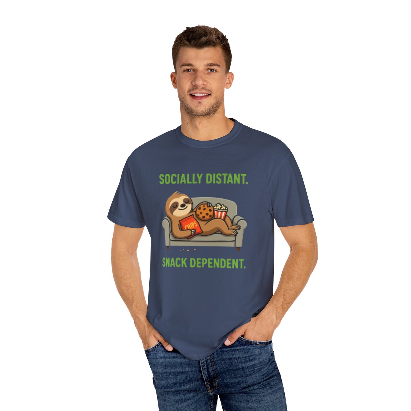 Socially Distant Snack Dependent T-Shirt for Sloth Lovers